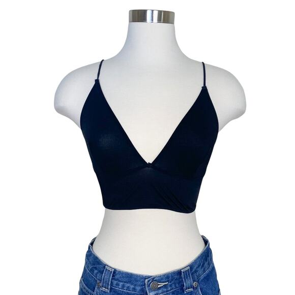 silence + noise Tops - Y2K Triangle Bralette Crop Top Mesh Sheer Spaghetti Strap Women's Medium